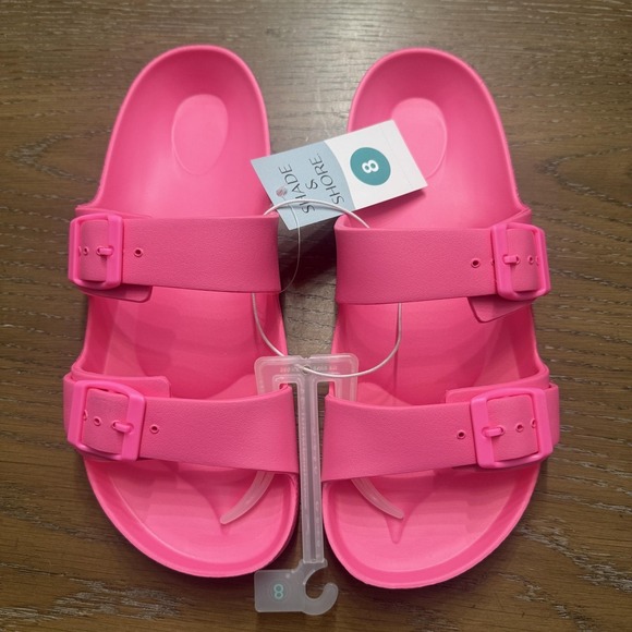 Shade & Shore Shoes - Shade & Shore Sandals Womens Size 8 Pink Slide Double Strap Waterproof Comfort